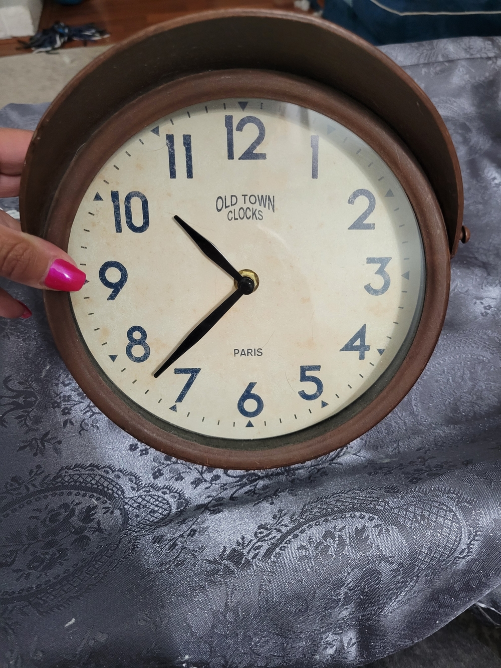 Paris Vintage-Style Brown Wall Clock